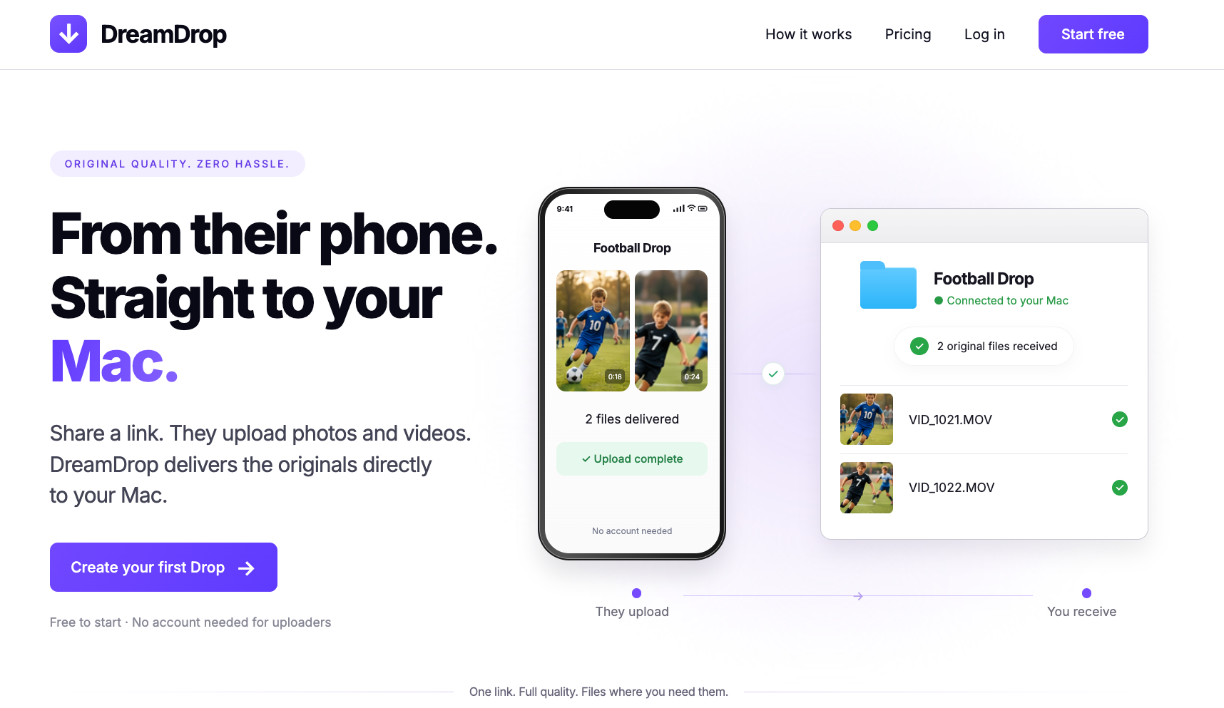 DreamDrop English homepage preview